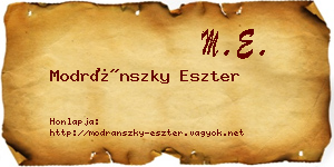 Modránszky Eszter névjegykártya
